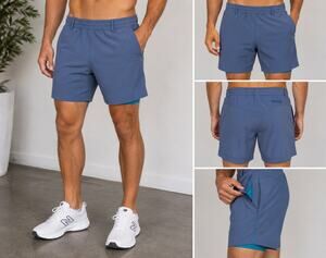Birddogs Athletic Lined Shorts Men's XXL Blue Performance Gym Running Training